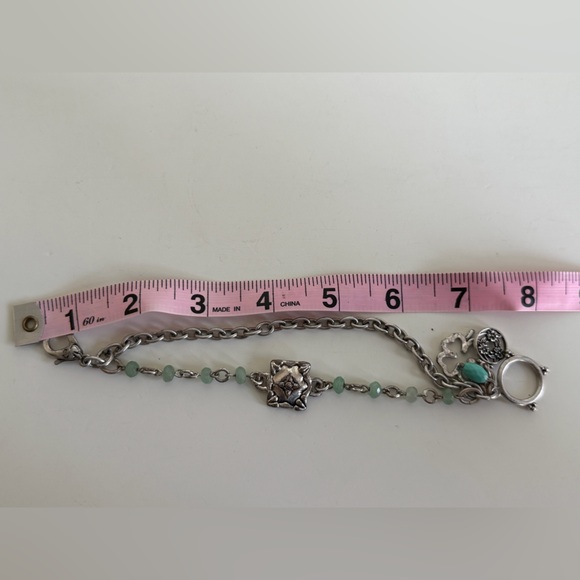 Lucky Brand Silver Four Leaf Clover & Turquoise Beaded Charm Bracelet - Picture 7 of 7